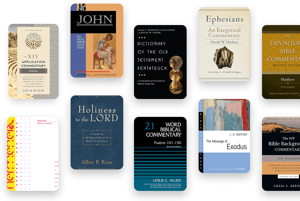 Collection of Bible study books and commentaries